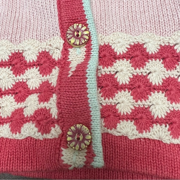 Storybook Knits Pink Flowers Cardigan Medium Women’s Sweater New with tags - Picture 3 of 7
